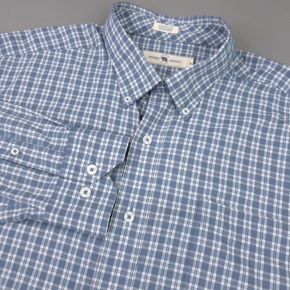 Onward Reserve Other - Onward Reserve Shirt Mens XL Blue Plaid Tailored Fit Performance Button Down